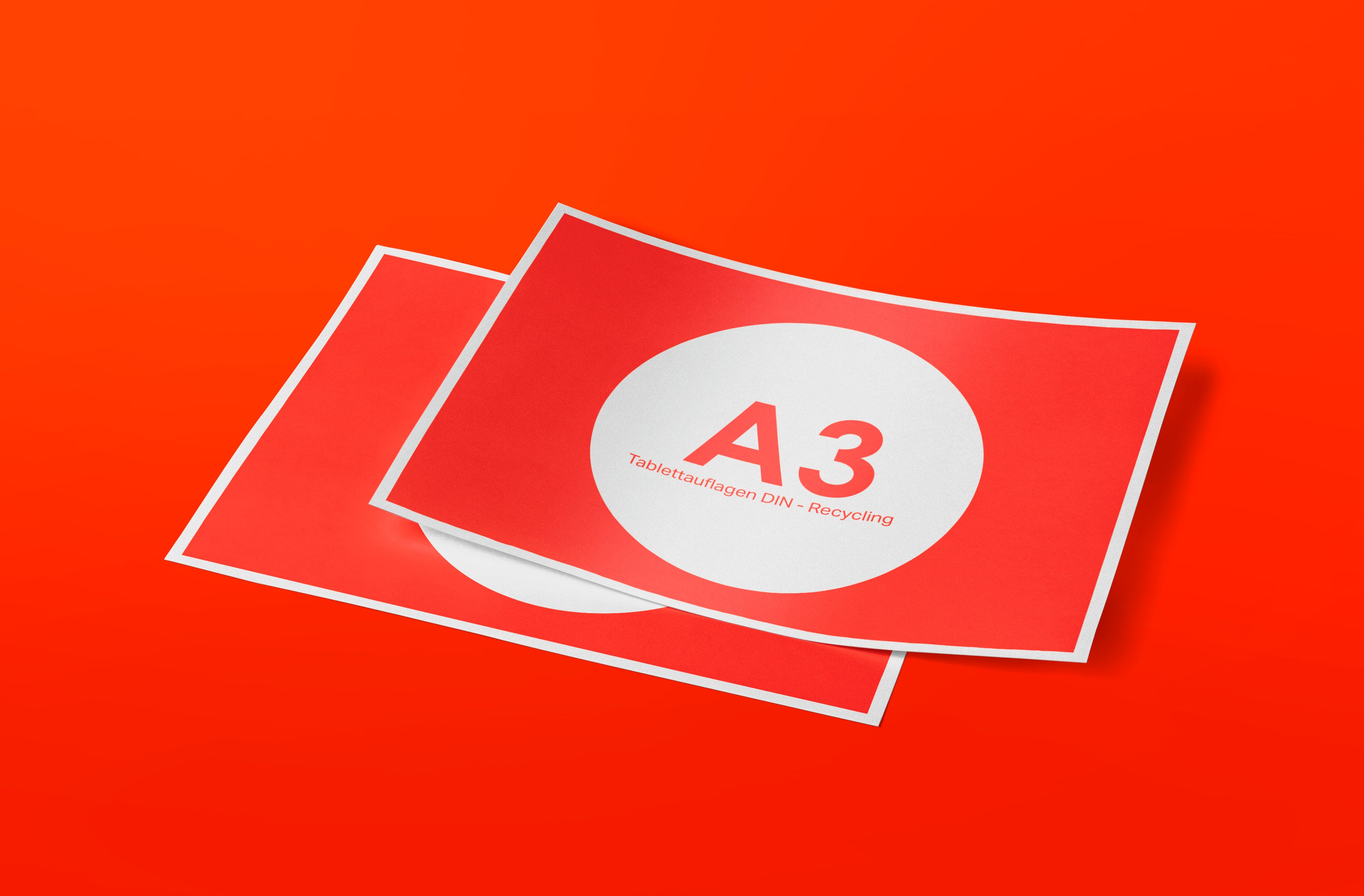 Tablettauflagen A3 – recyclingfähig & vollflächig bunt