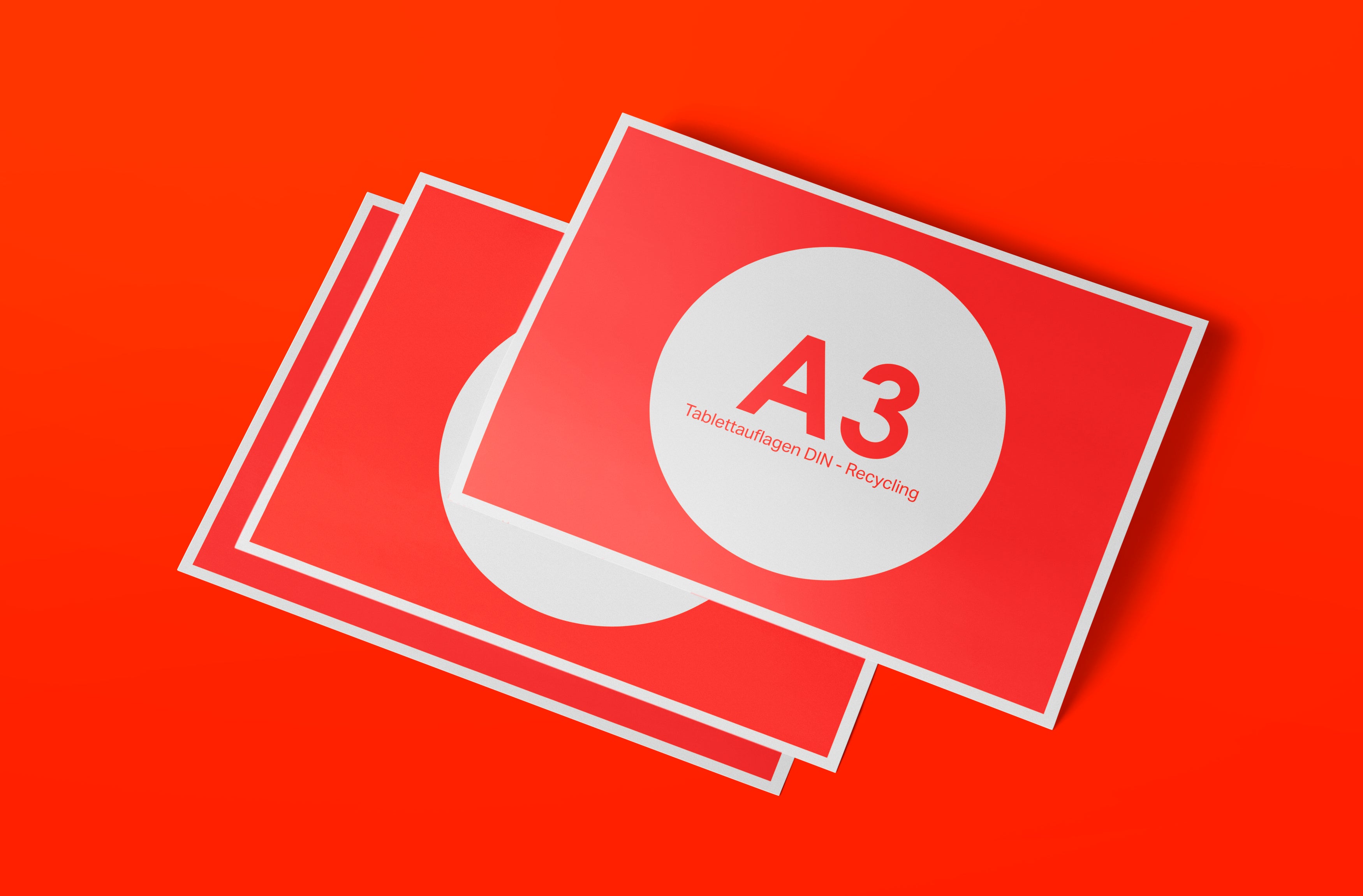 Tablettauflagen A3 – recyclingfähig & vollflächig bunt