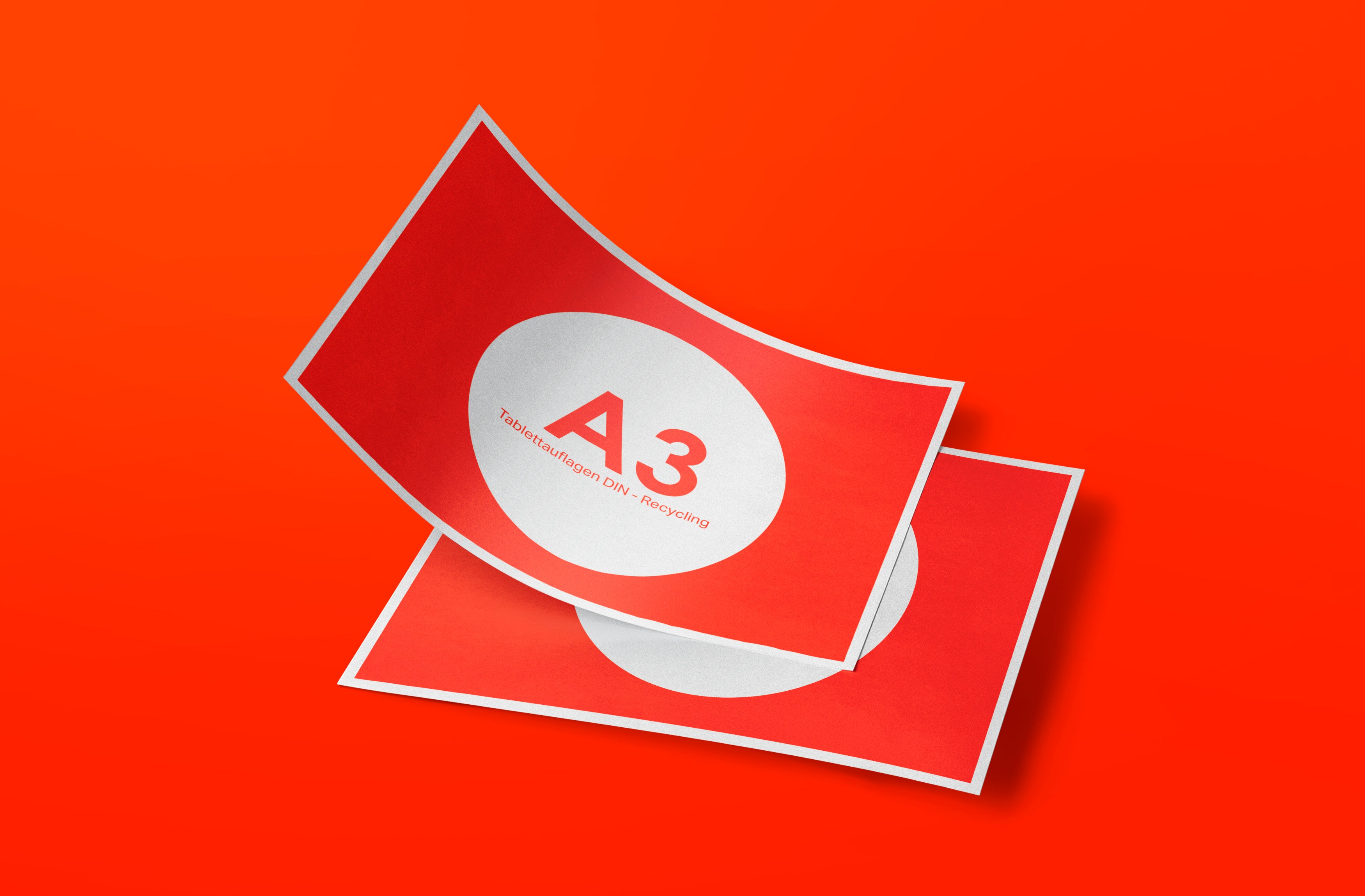 Tablettauflagen A3 – recyclingfähig & vollflächig bunt