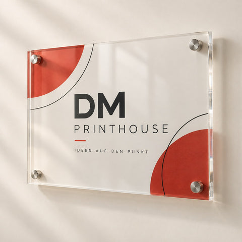 Acrylglas-Schild DM Printhouse – DM Printhouse Stuttgart