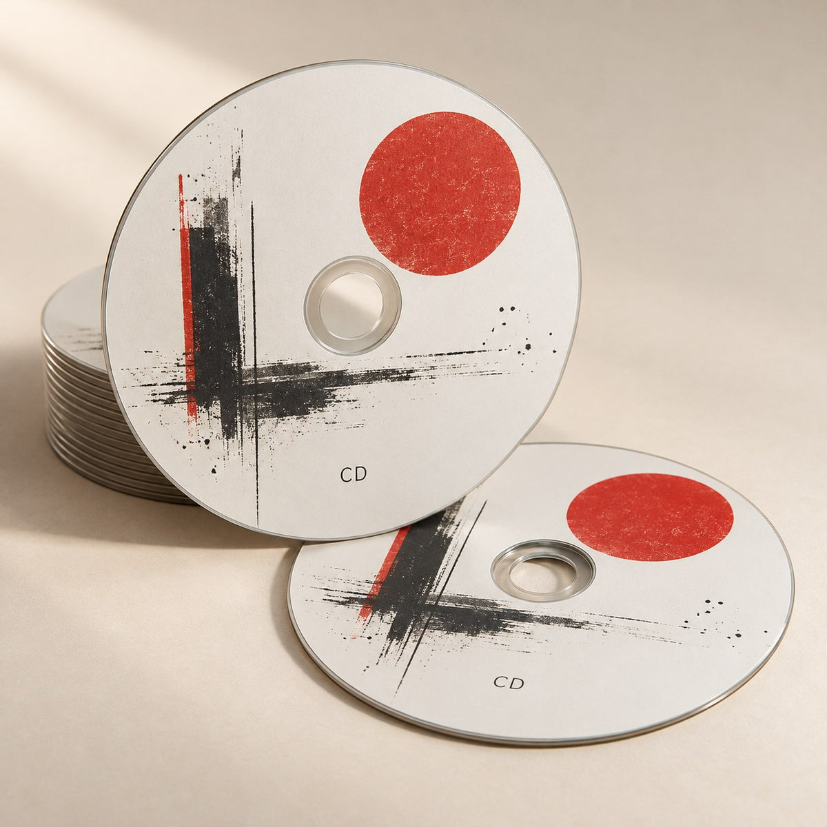 Bedruckte CDs im Stapel – DM Printhouse Stuttgart