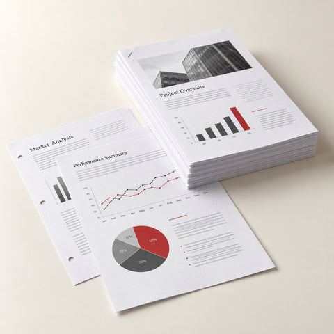 Gedruckte und gelochte Dokumente aus dem Copyshop – DM Printhouse Stuttgart