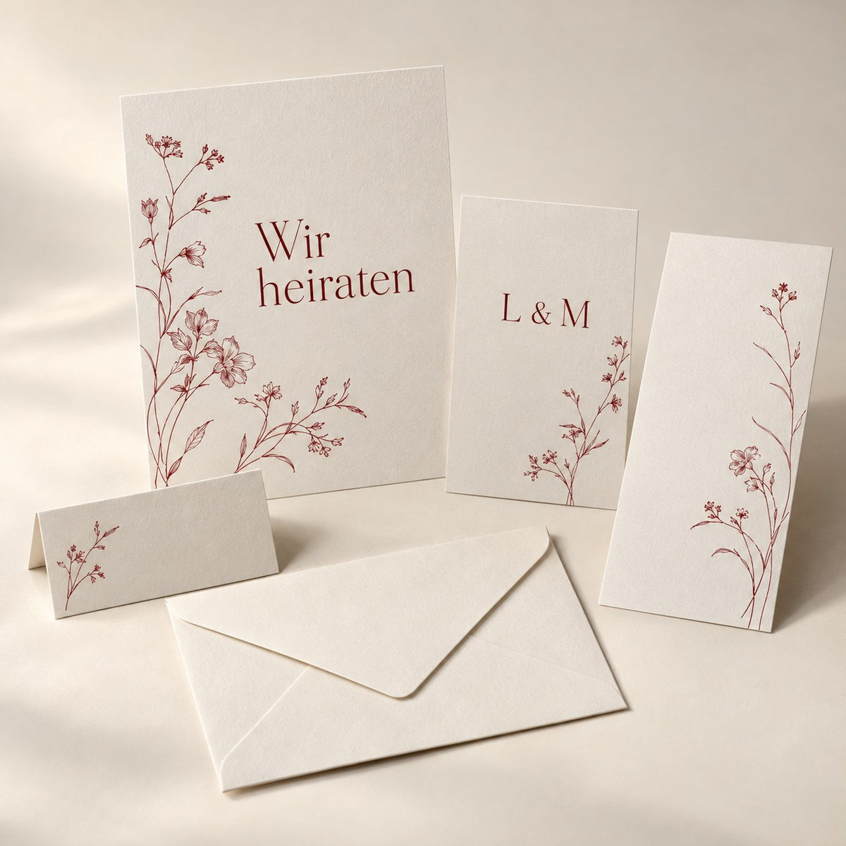Hochzeitspapeterie-Set mit Einladung und Karten – DM Printhouse Stuttgart
