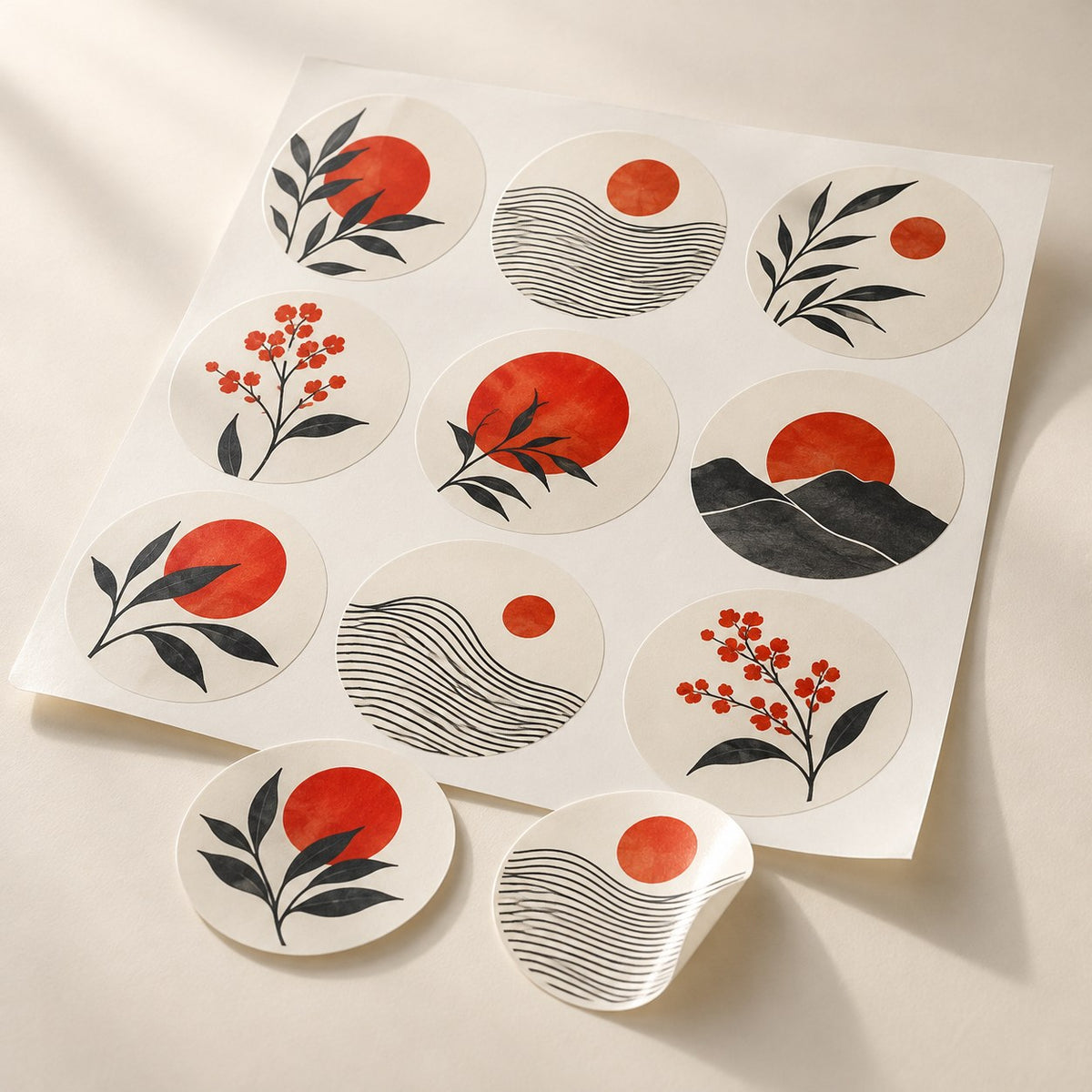 Stickerbogen mit runden Motiv-Aufklebern – DM Printhouse Stuttgart