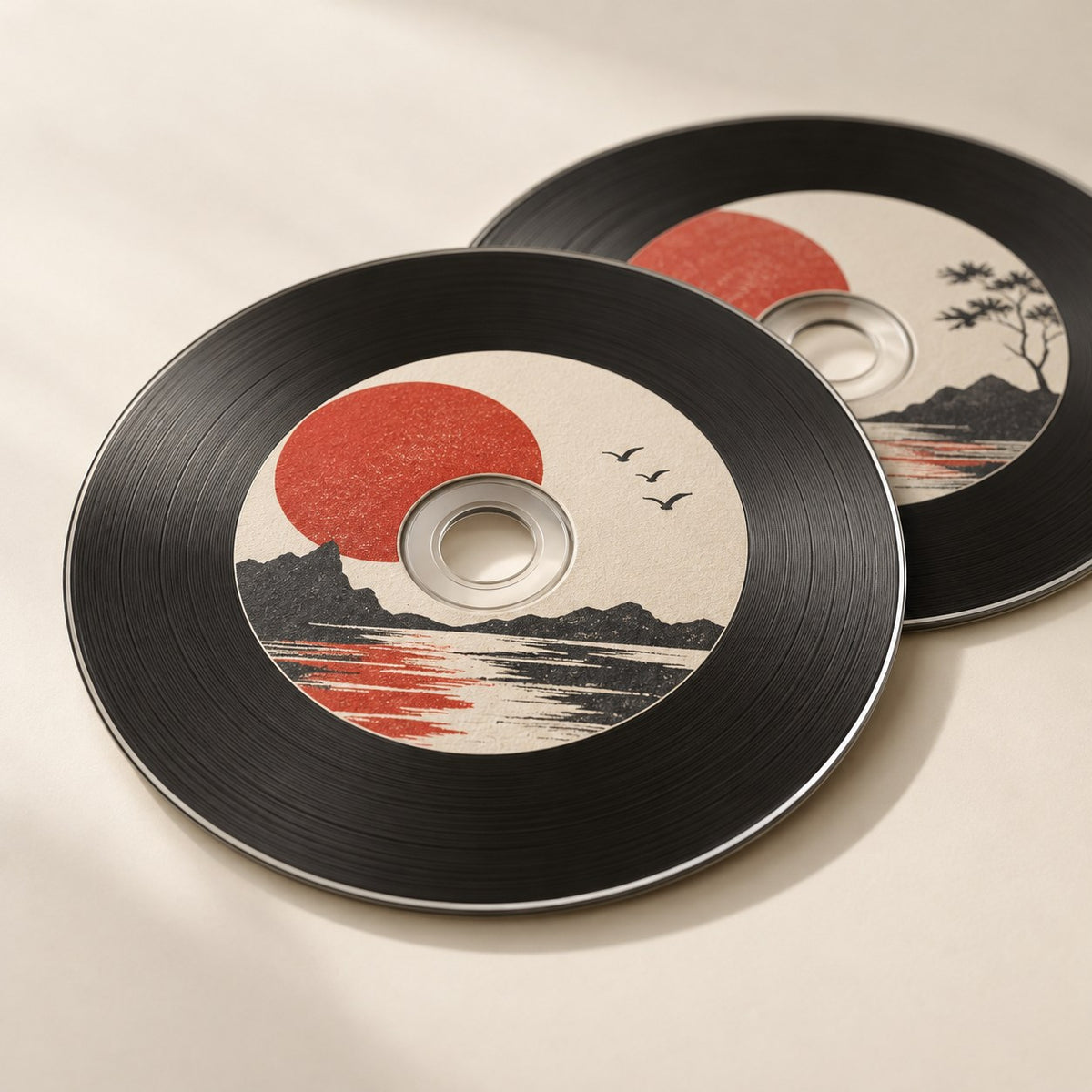 CD im Vinyl-Look mit bedrucktem Label – DM Printhouse Stuttgart