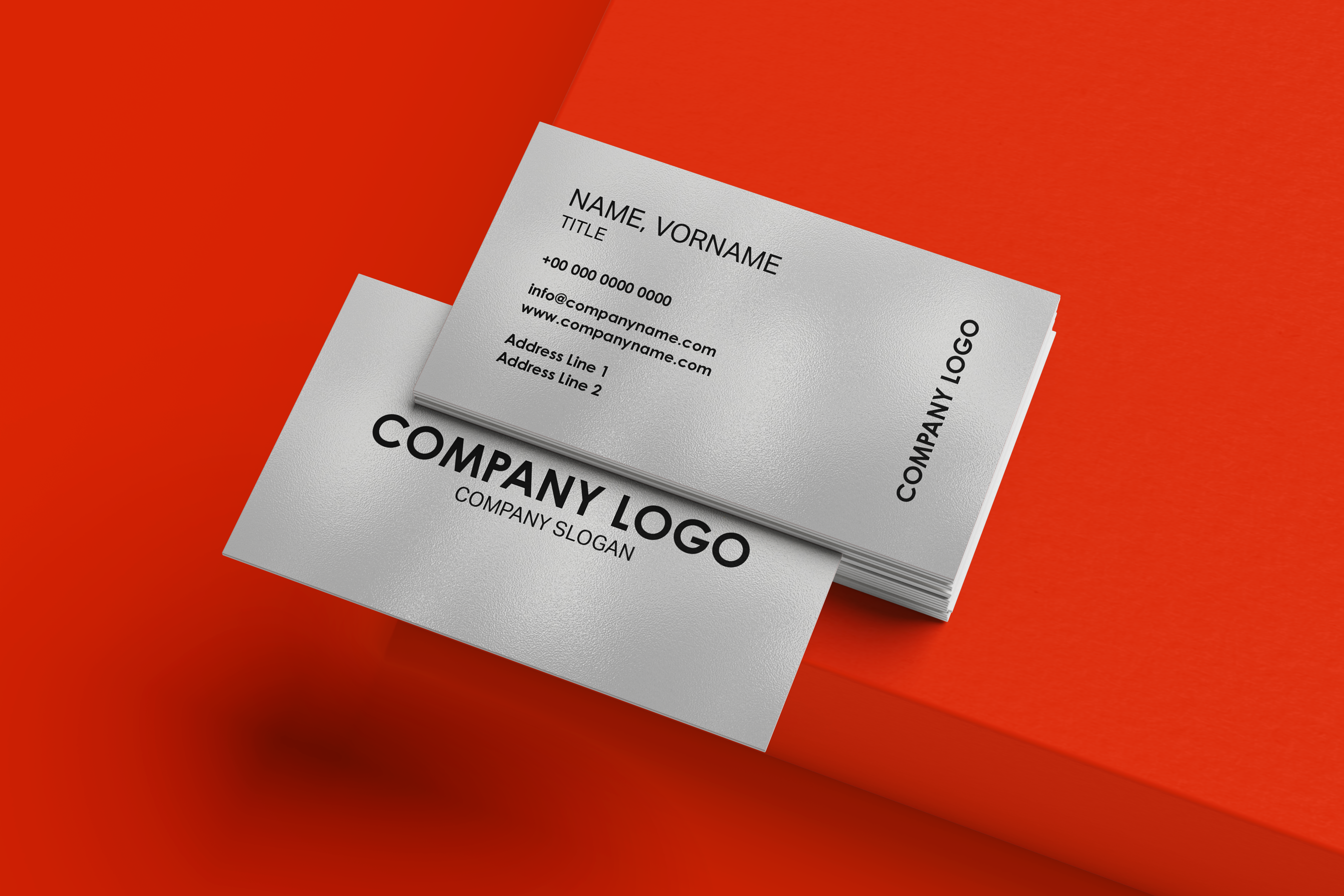 Visitenkarten 4/4C - GC Metallic Silber 260gr